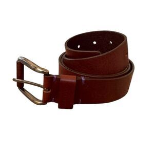 Ted Baker Belt Mens 38 Waist Brown Italian Made Genuine Leather Buckle